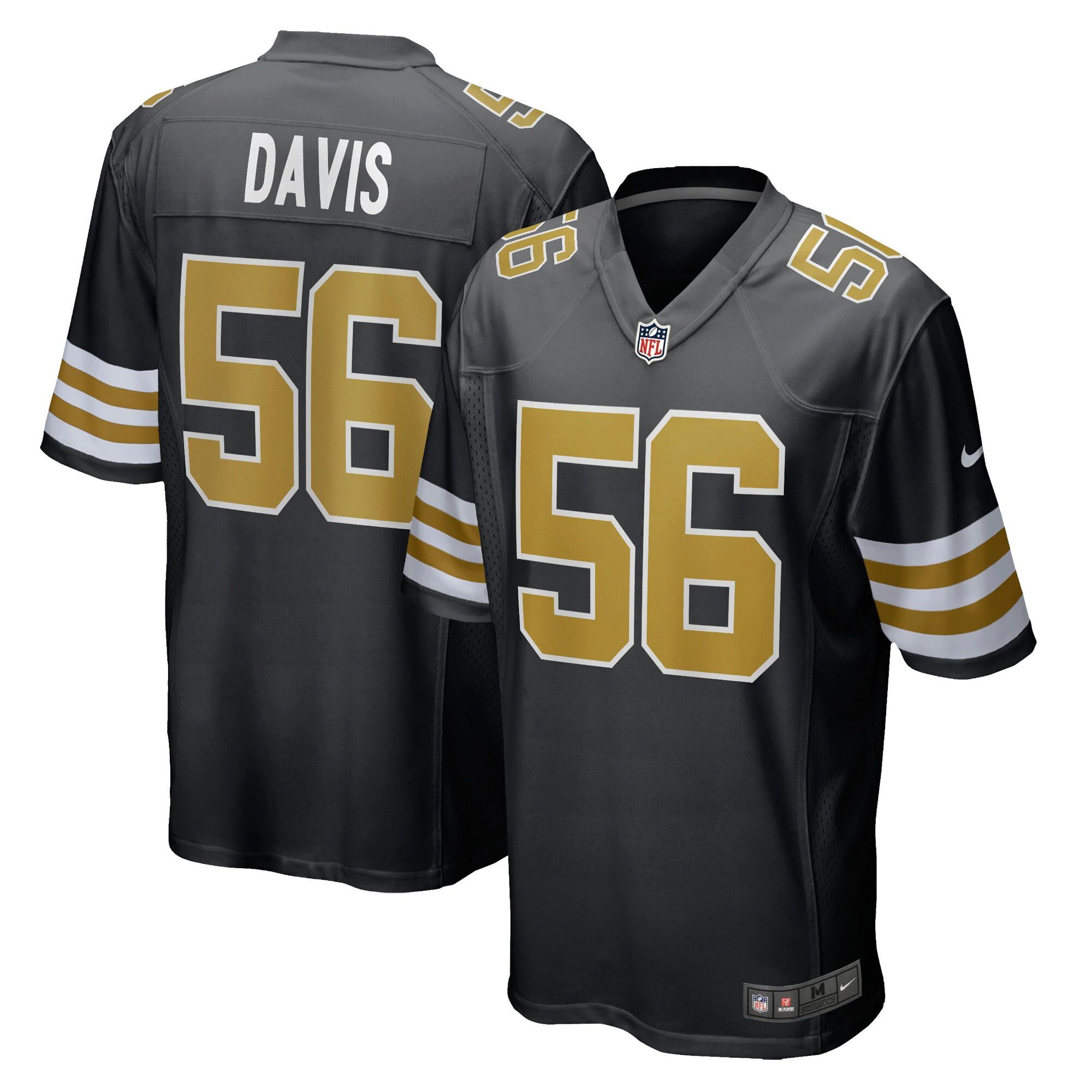 Men New Orleans Saints #56 Demario Davis Nike Black Game Alternate NFL Jersey
